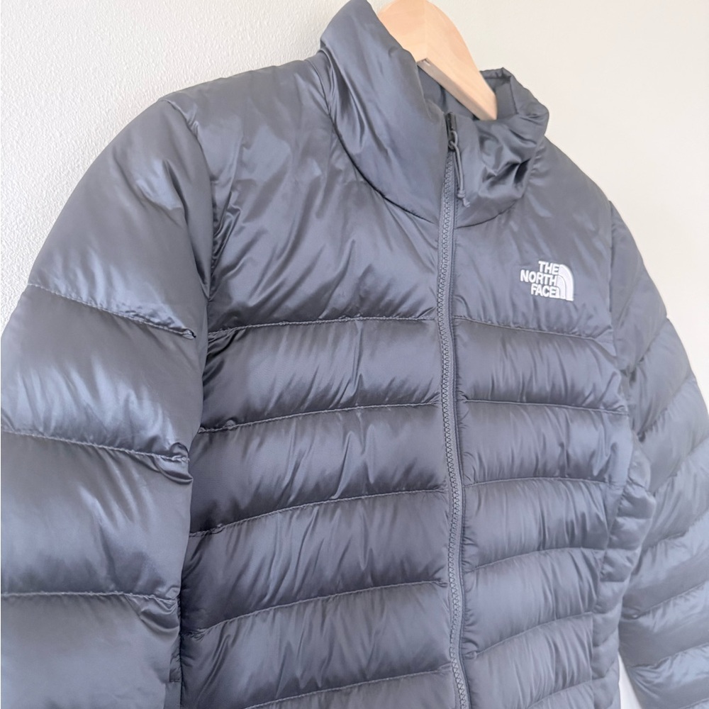 The North Face Aconcagua Down Jacket Women’s Size L Charcoal Gray Zip Pockets - Picture 5 of 9